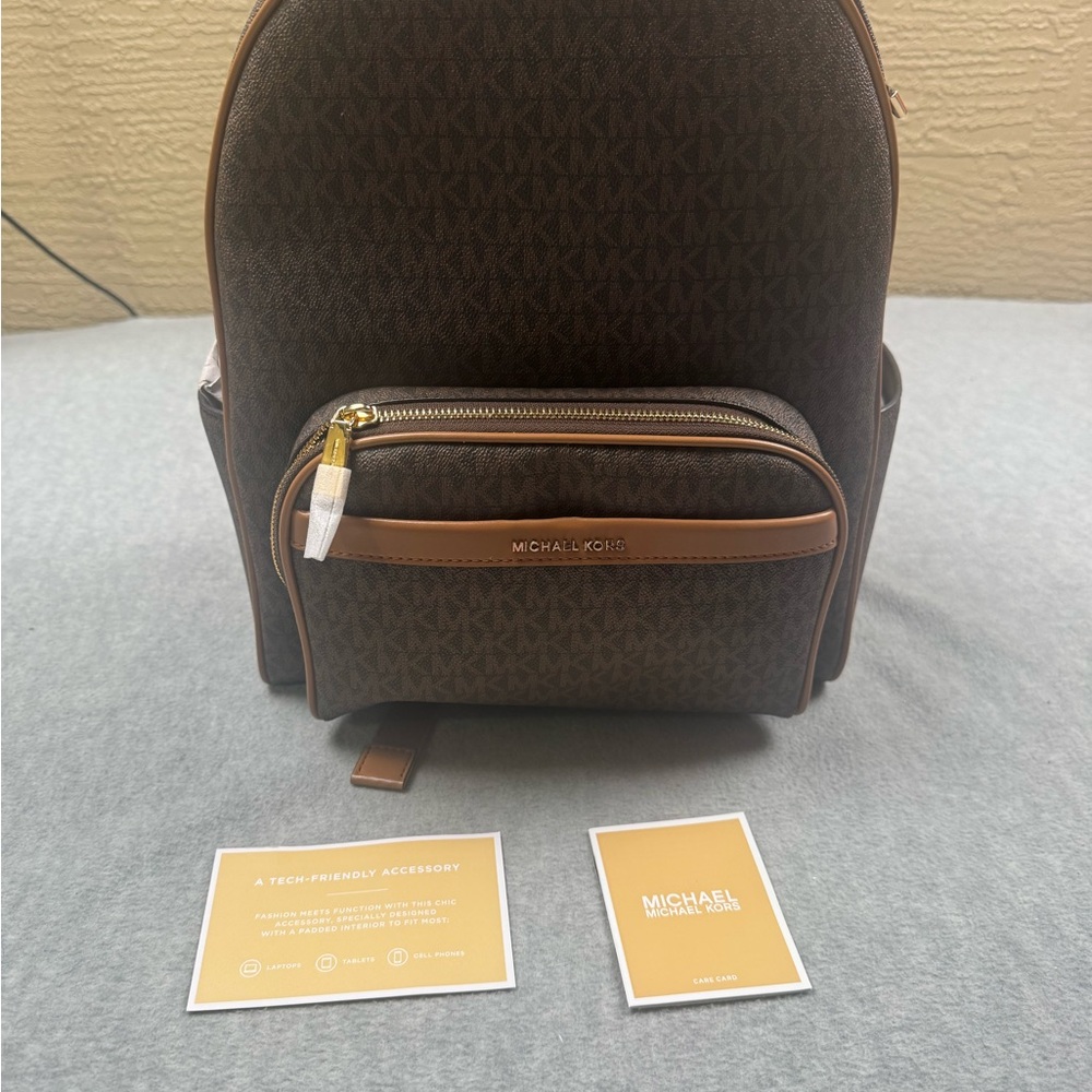 NWT Michael Kors Brown Backpack Classic Design - Picture 4 of 5